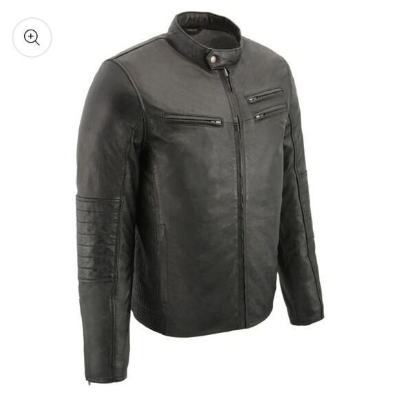 Milwaukee Leather Other - NWT MILWAUKEE LEATHER SFM1806 MEN'S BLACK EURO COLLAR CAFE STYLE LEATHER JACKET